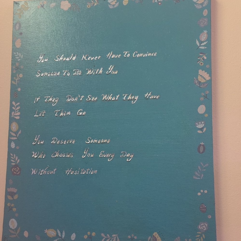 Inspirational Teal and White Wall Art